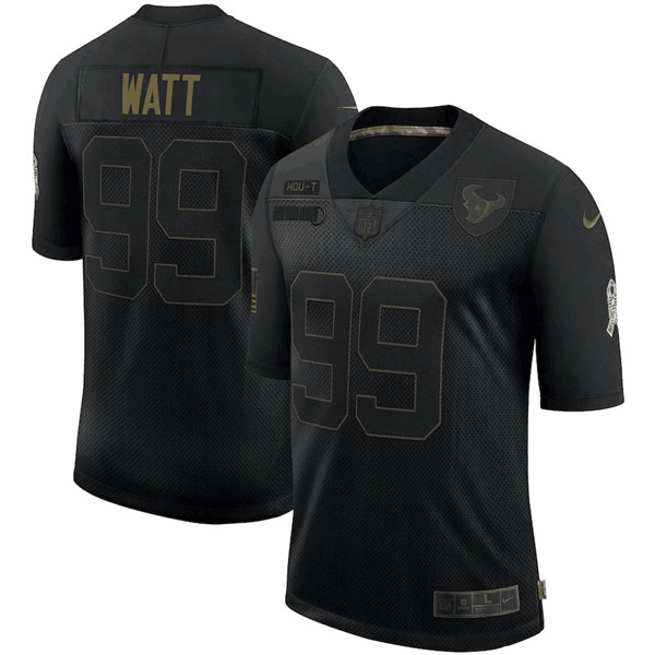 Men's Houston Texans #99 J.J. Watt Black NFL 2020 Salute To Service Limited Stitched Jersey